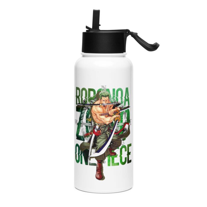 Stainless steel water bottle with a straw lid